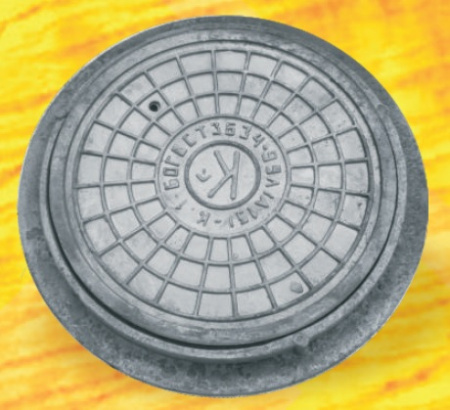 Люк канализационный чугунный тип Л (А15) 2-60 (нагрузка до 1,5т) з/у, откидная крышка ГОСТ 3634-99 - КонтурТерм