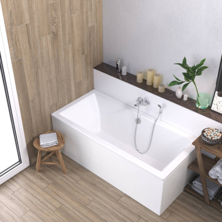 Ванна акриловая 180х80 см BERGES TARI, без ног, слив посередине - КонтурТерм