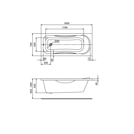 Ванна акриловая 160х70 см Santek Тенерифе, без ног  - КонтурТерм