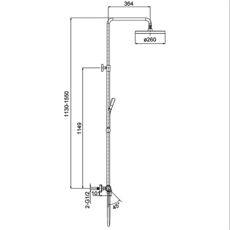 Система душевая со смесителем для ванны, термостатическая Gappo G95-7, хром - КонтурТерм