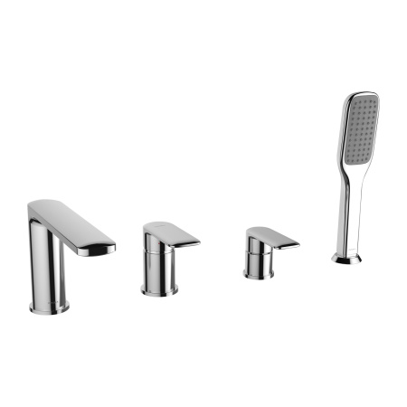 Смеситель на борт ванны OMNIRES встраиваемый, с лейкой, шлангом, хром - КонтурТерм