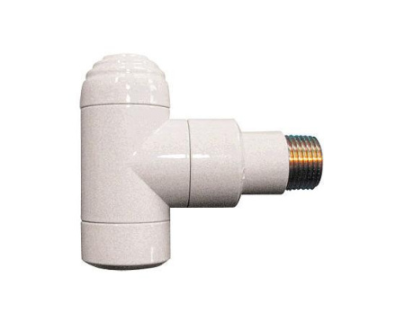 Кран обратки Herz "DE LUXE" угловой 1/2", белый - КонтурТерм