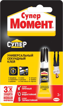 Клей универсальный 3 гр, "Супер Момент"  - КонтурТерм