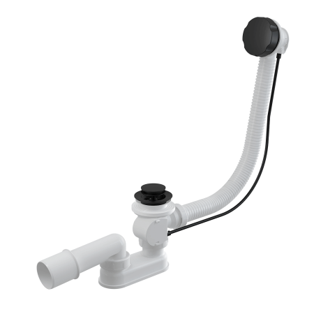 Сифон для ванны ALCA PLAST автомат, цвет черный матовый - КонтурТерм