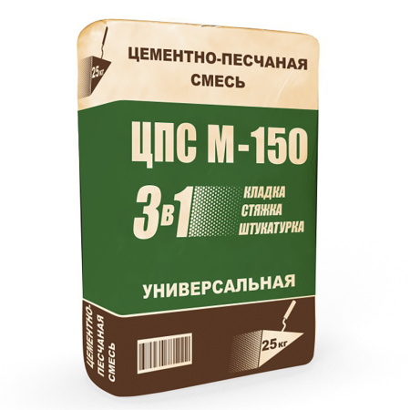 Смесь цементно-песчаная М-150 25 кг  - КонтурТерм