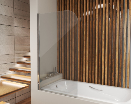 Ширма для ванны стеклянная Grossman GR-100 140х80 см, профиль хром - КонтурТерм